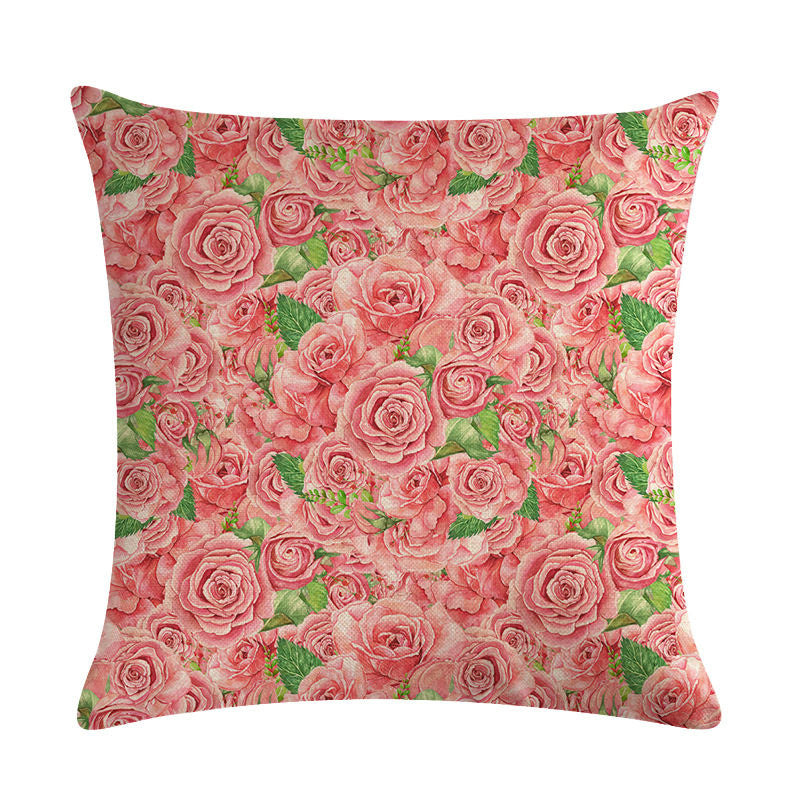 Floral Cushion Cover Cotton Linen Pillowcase