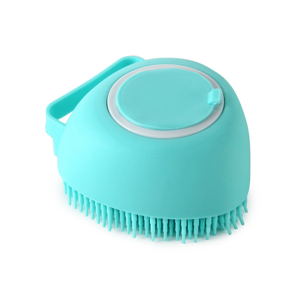 Silicone Dog Bath Massage Gloves Brush - Pet Grooming Tool with Shampoo Dispenser for Dogs & Cats