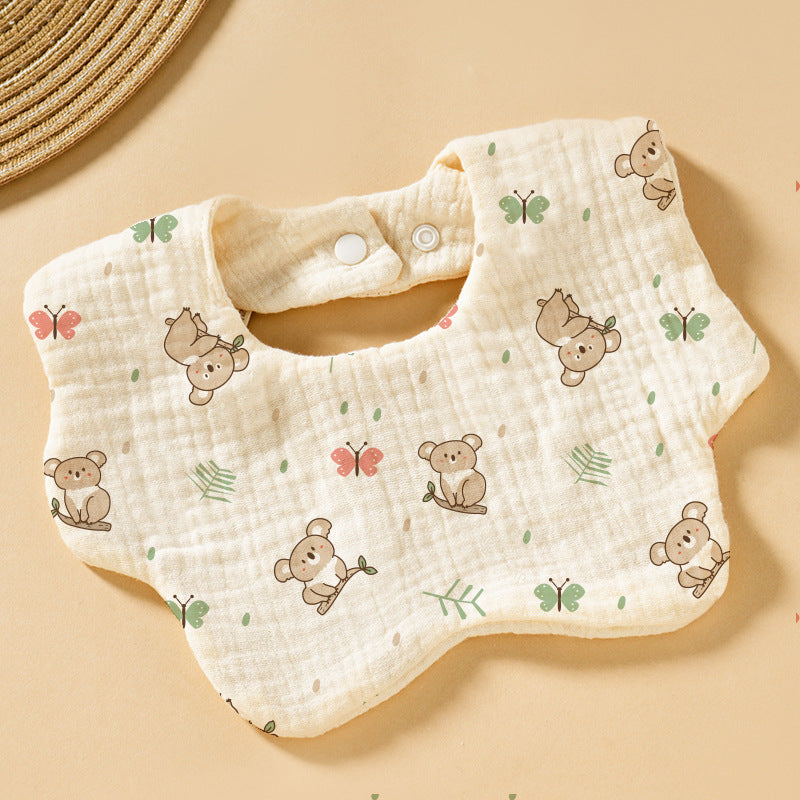 Baby Bib Set - 6-Layer Cotton Anti-Spill Round Bibs