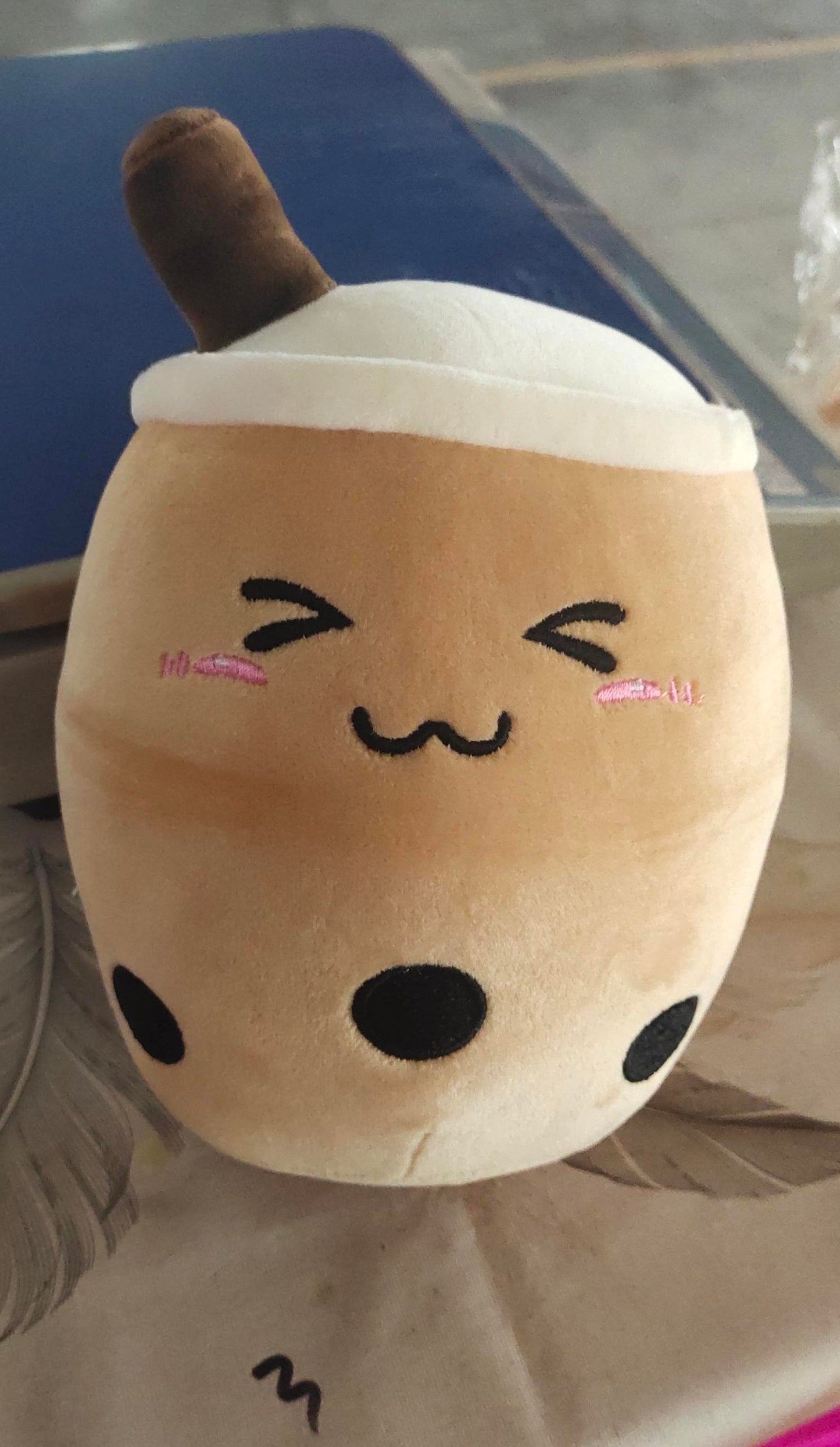 Boba Tea Plush Toy - Cute Strawberry Milk Tea Stuffed Animal Pillow Cushion for Kids
