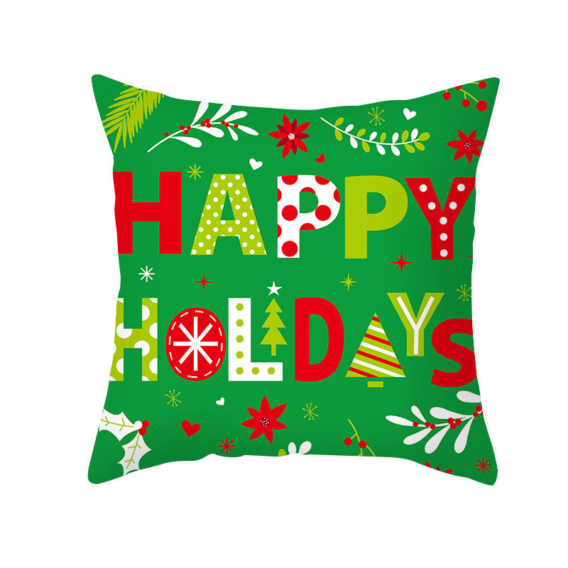 Cartoon Letter Printed French Velvet Cushion Cover