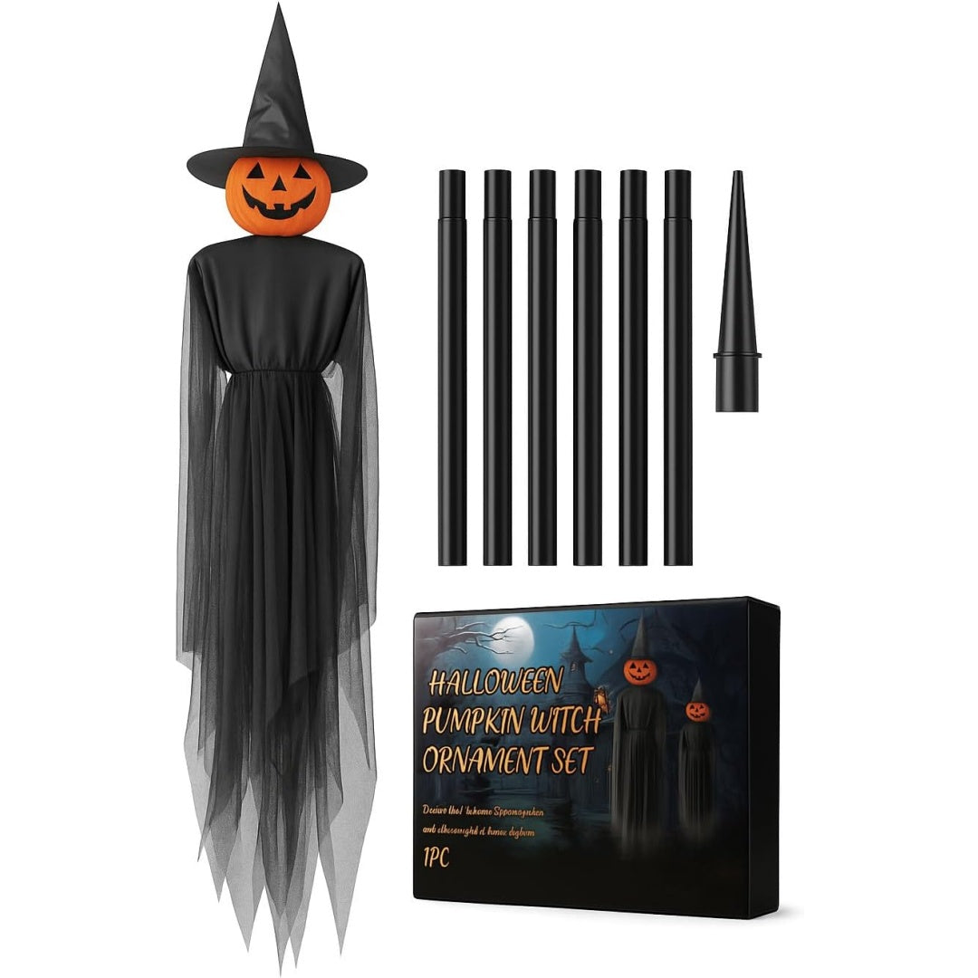 Halloween Pumpkin Witch Hanging Set - Enchanting Festive Charms