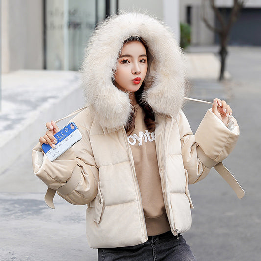 Big fur collar bread coat cotton coat