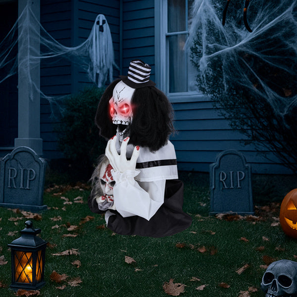 1.8ft Scary Clown Halloween Decoration - Sound-Activated Party Decor