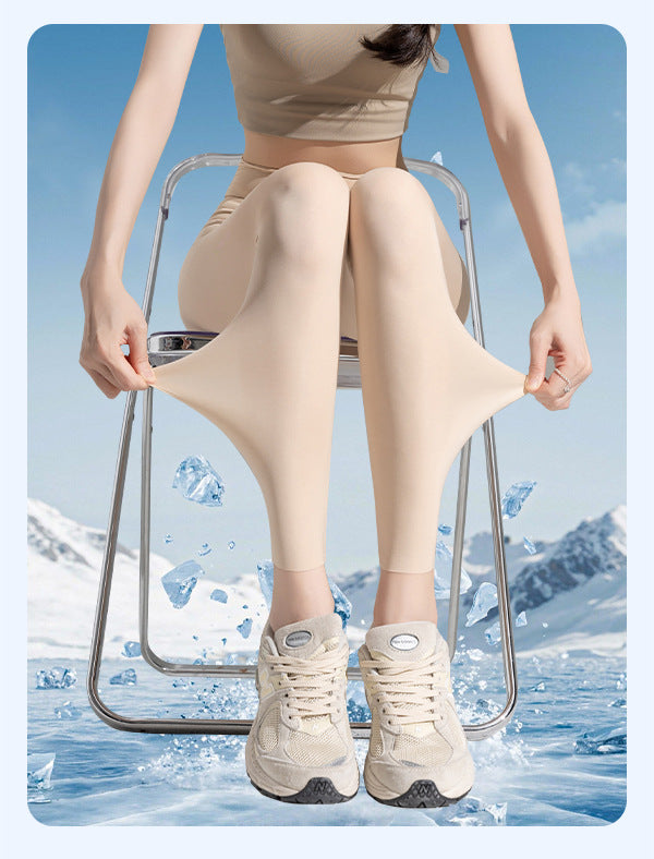 Ice Silk Shark Pants - Women's Ultra-Thin High-Waisted Seamless Leggings