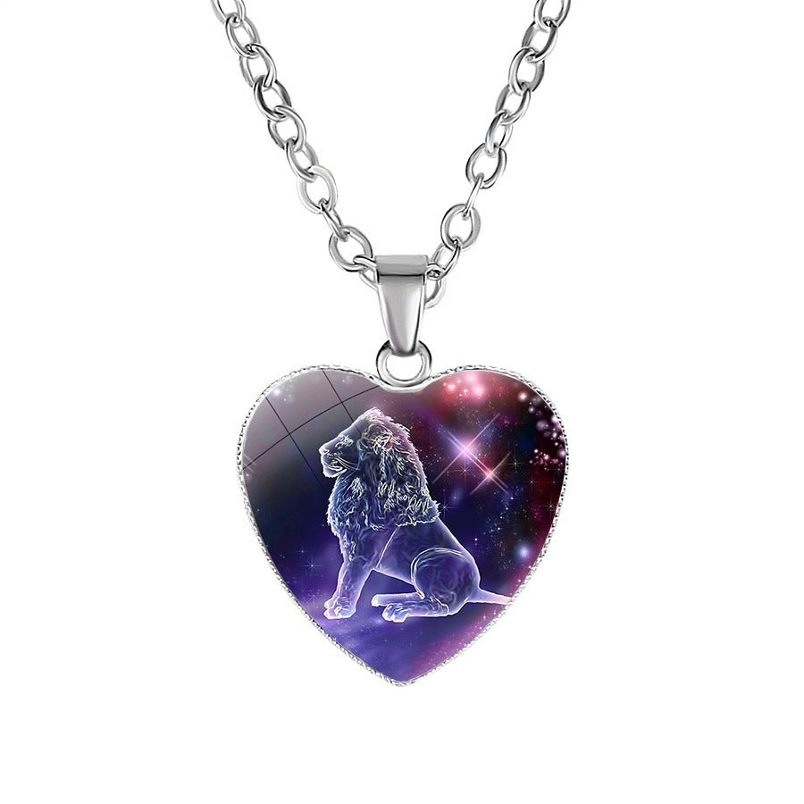 Women's Zodiac Heart Pendant Necklace - Personalized Astrology Jewelry