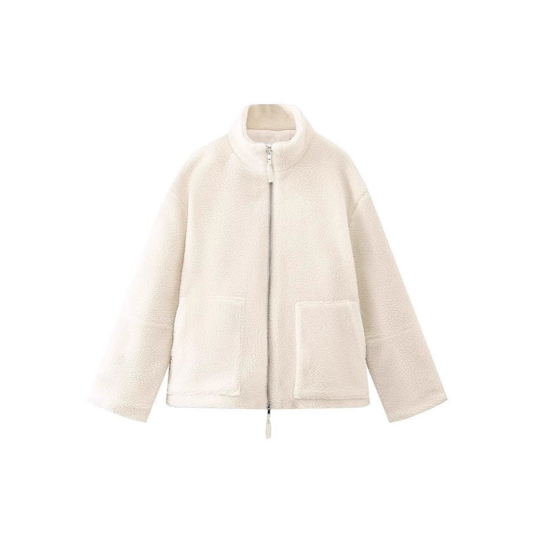 Women's Lamb Wool Blend Turtleneck Coat