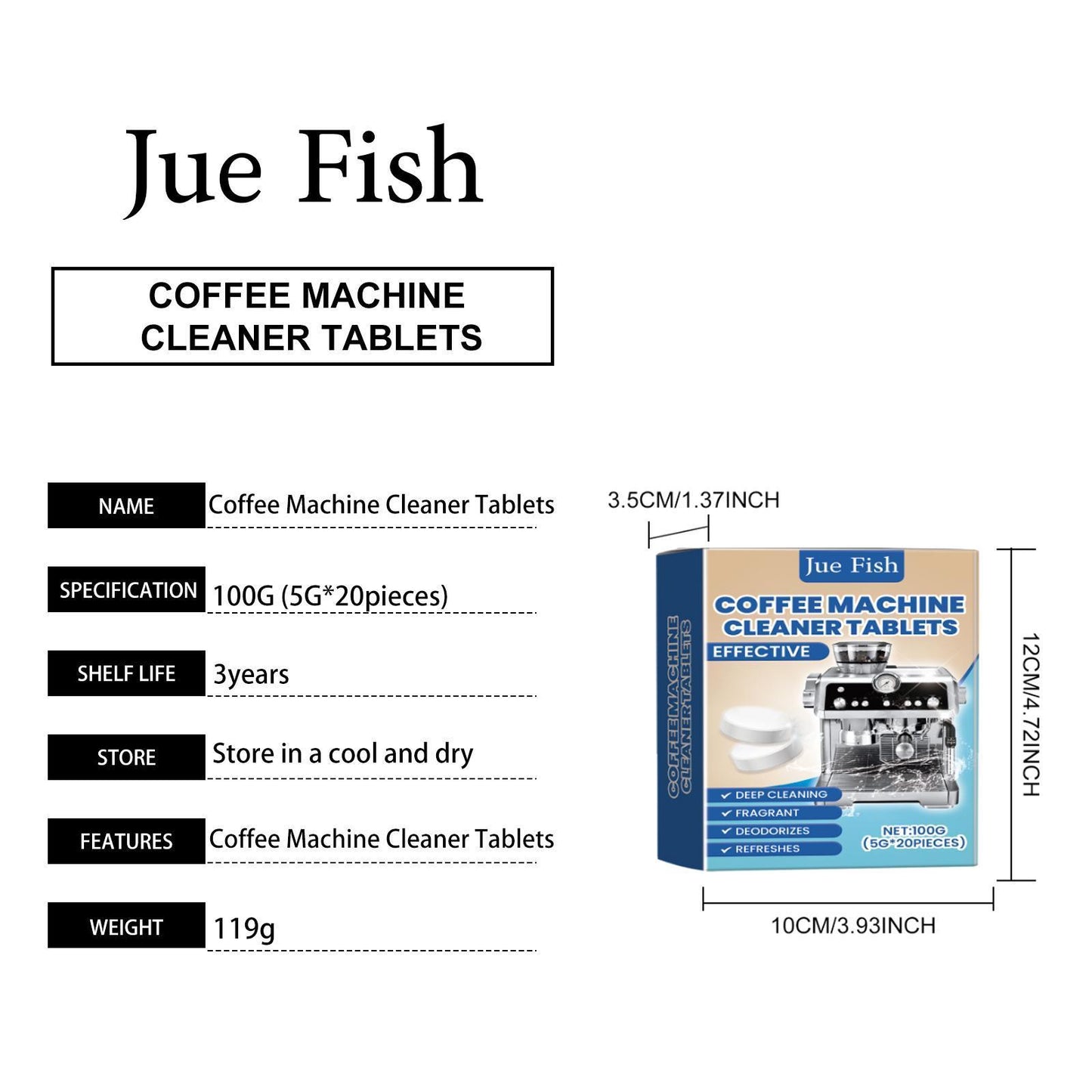 Jueyu Coffee Machine Cleaning Effervescent Tablets Clean Coffee Machine Stains And Dirt Renovation Maintenance Cleaner