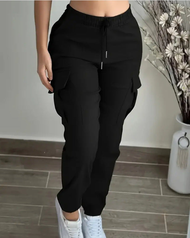 Women's Mountaineering Cargo Trousers - Fashion Drawstring Leisure Pants
