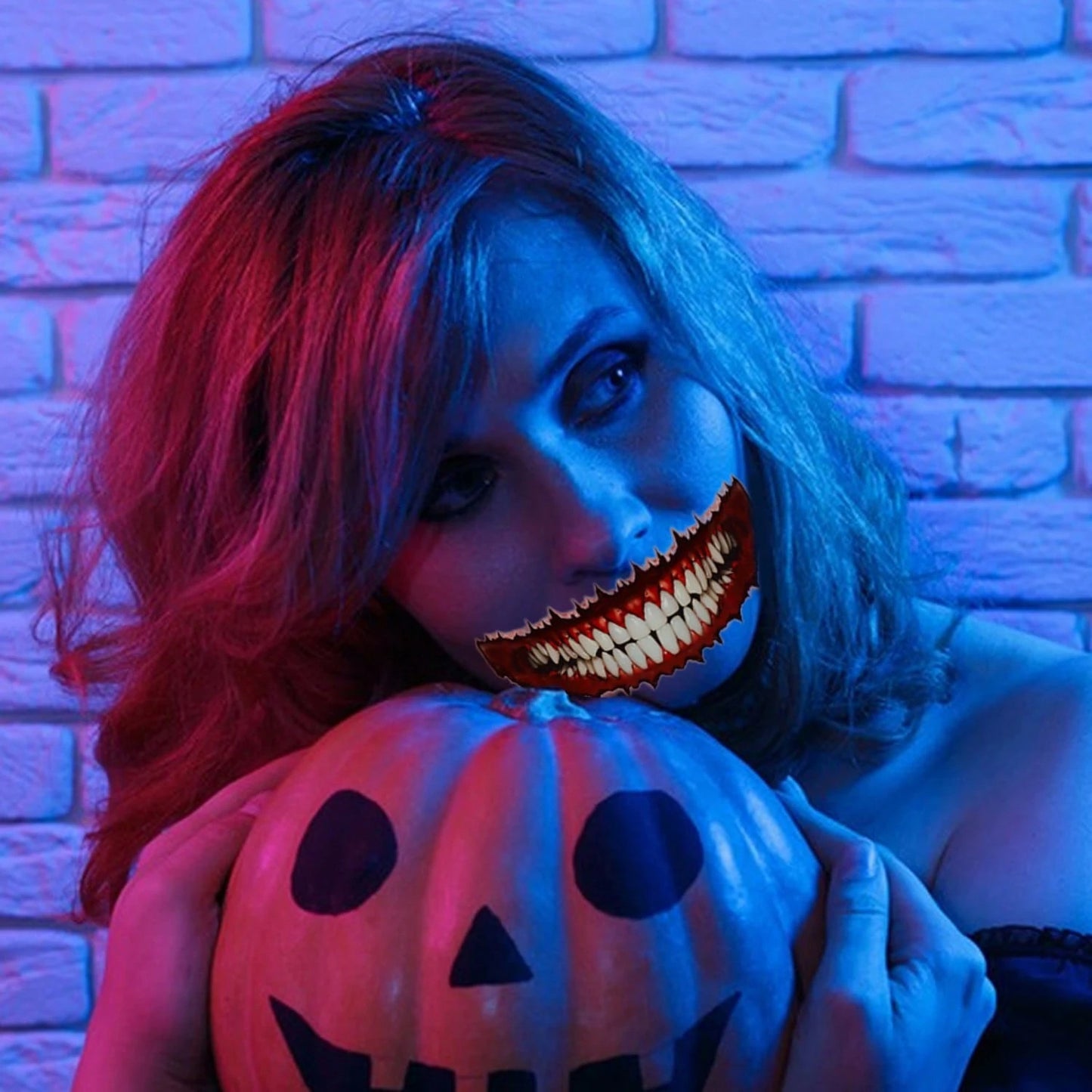 Halloween Temporary Tattoos - 18 Pcs Horror Clown Face Stickers for Cosplay Parties
