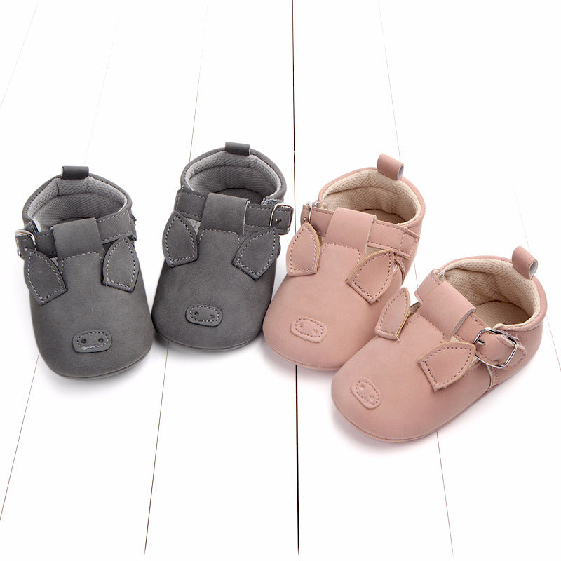 Cartoon Animal Baby Shoes - Soft Non-Slip Leather First Walking Shoes