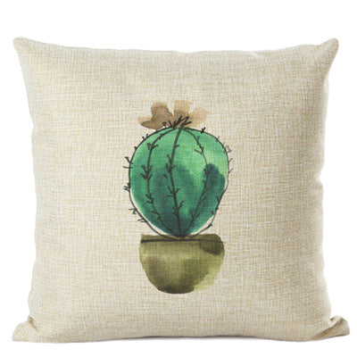 Cactus Cotton Linen Cushion Cover Home Car Interior