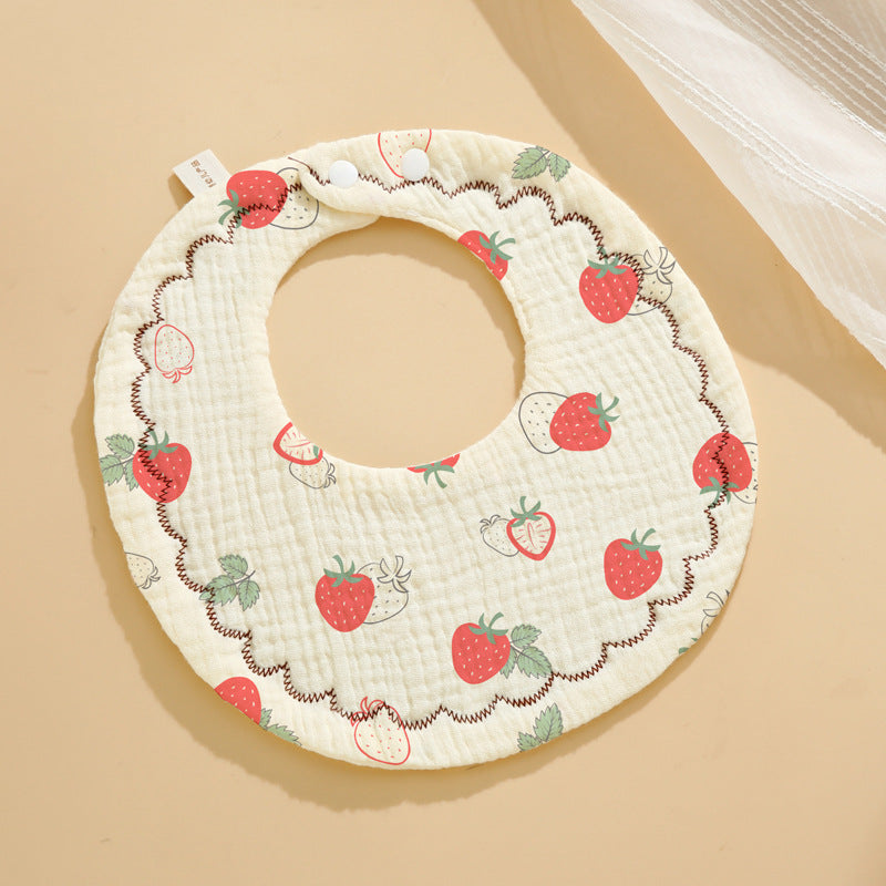 Baby Bib Set - 6-Layer Cotton Anti-Spill Round Bibs