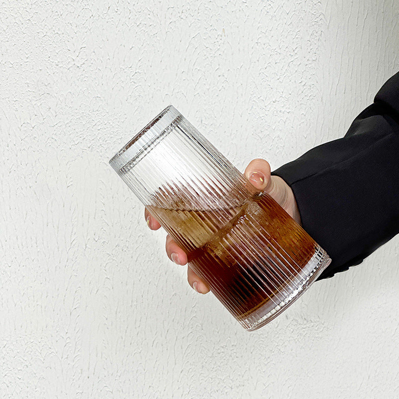 Premium Glass Cold Drink Cups - Stylish Coffee & Juice Tumblers