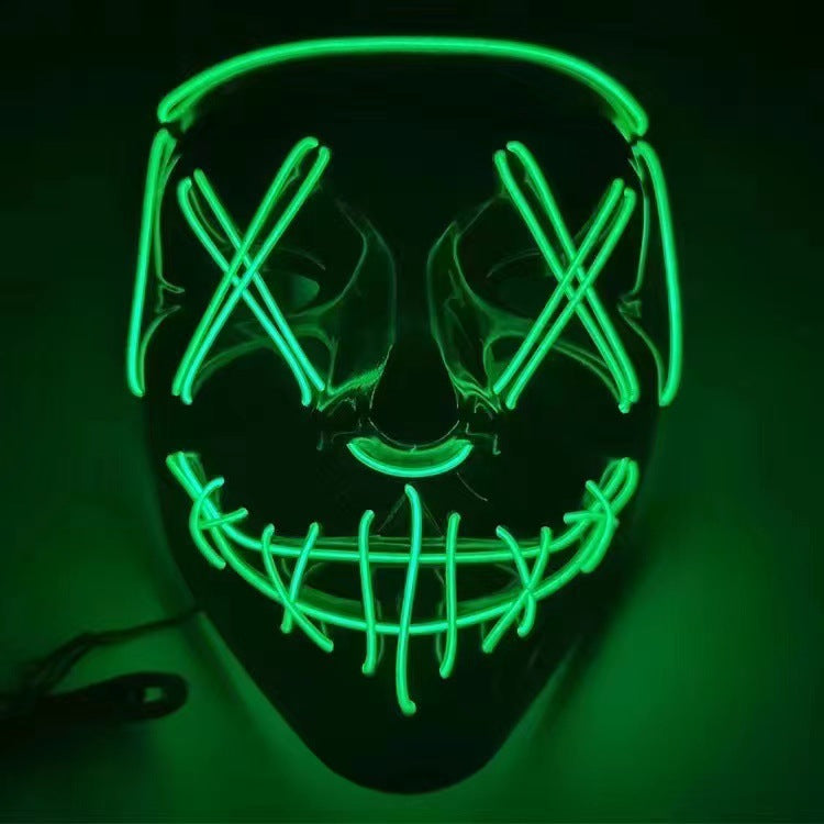 LED Glow V-Shaped Halloween Mask - Blue Light Design