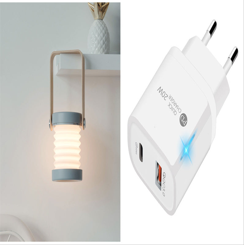 Foldable Touch Dimmable LED Reading Light - Portable USB Rechargeable Lantern for Home Decor