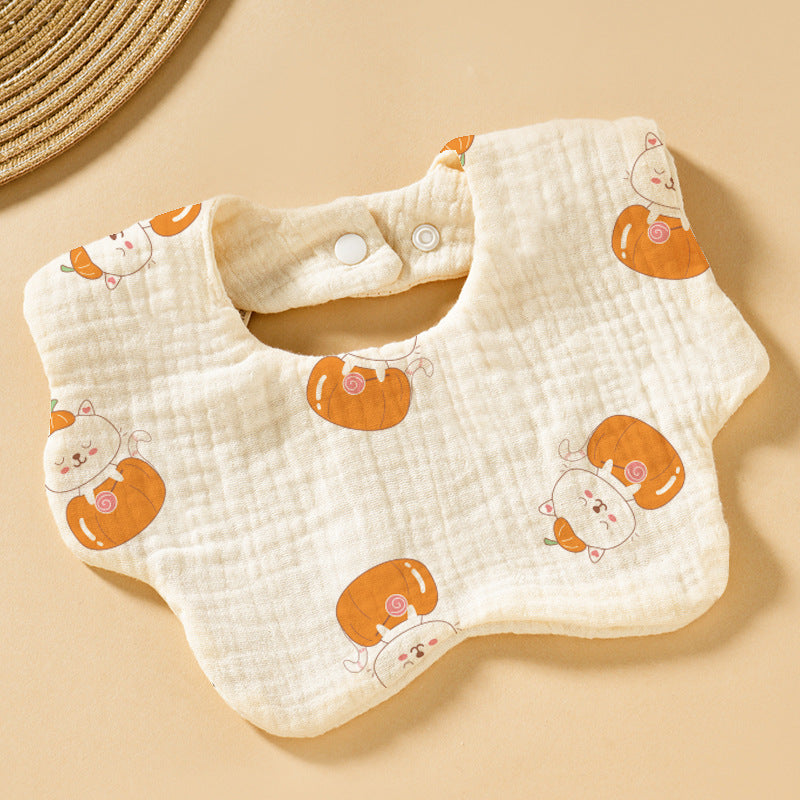 Baby Bib Set - 6-Layer Cotton Anti-Spill Round Bibs