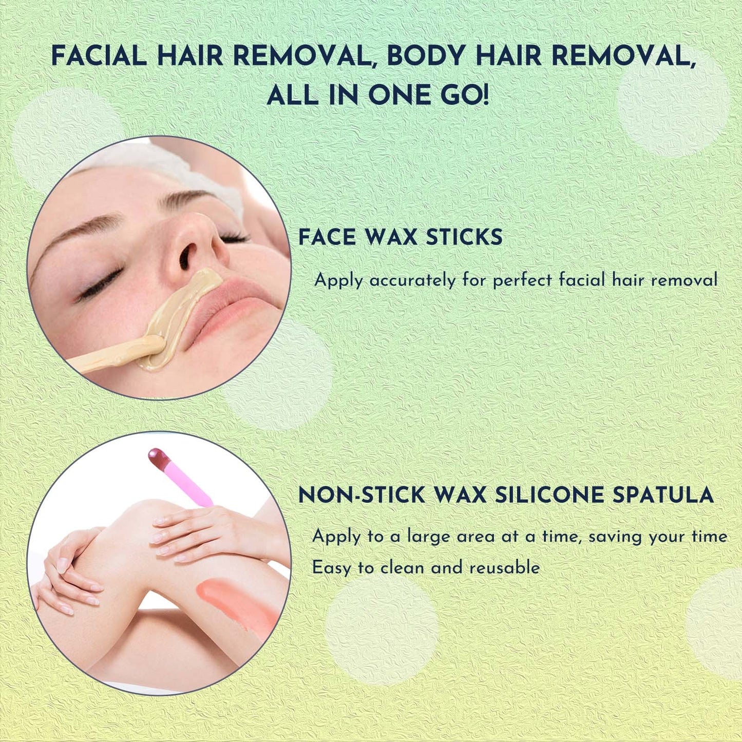 Waxing Kit 19 Items, WUWUVISTA Hair Removal Wax Kit With Wax Melt Warmer Waxing Beads For Face, Brazilian, Full Body, Bikini Suitable For Plugs Of American & European Specifications