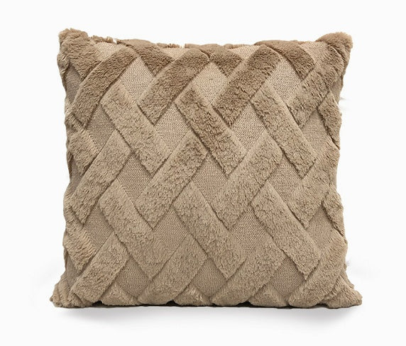 Plush Solid Color Sofa Pillowcase Living Room Cushion