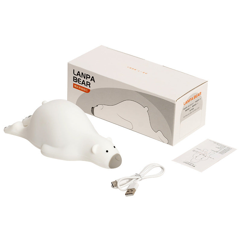 Cute Bear Silicone Night Light - 3 Levels Atmosphere Table Lamp for Children Kid Bedroom Bedside