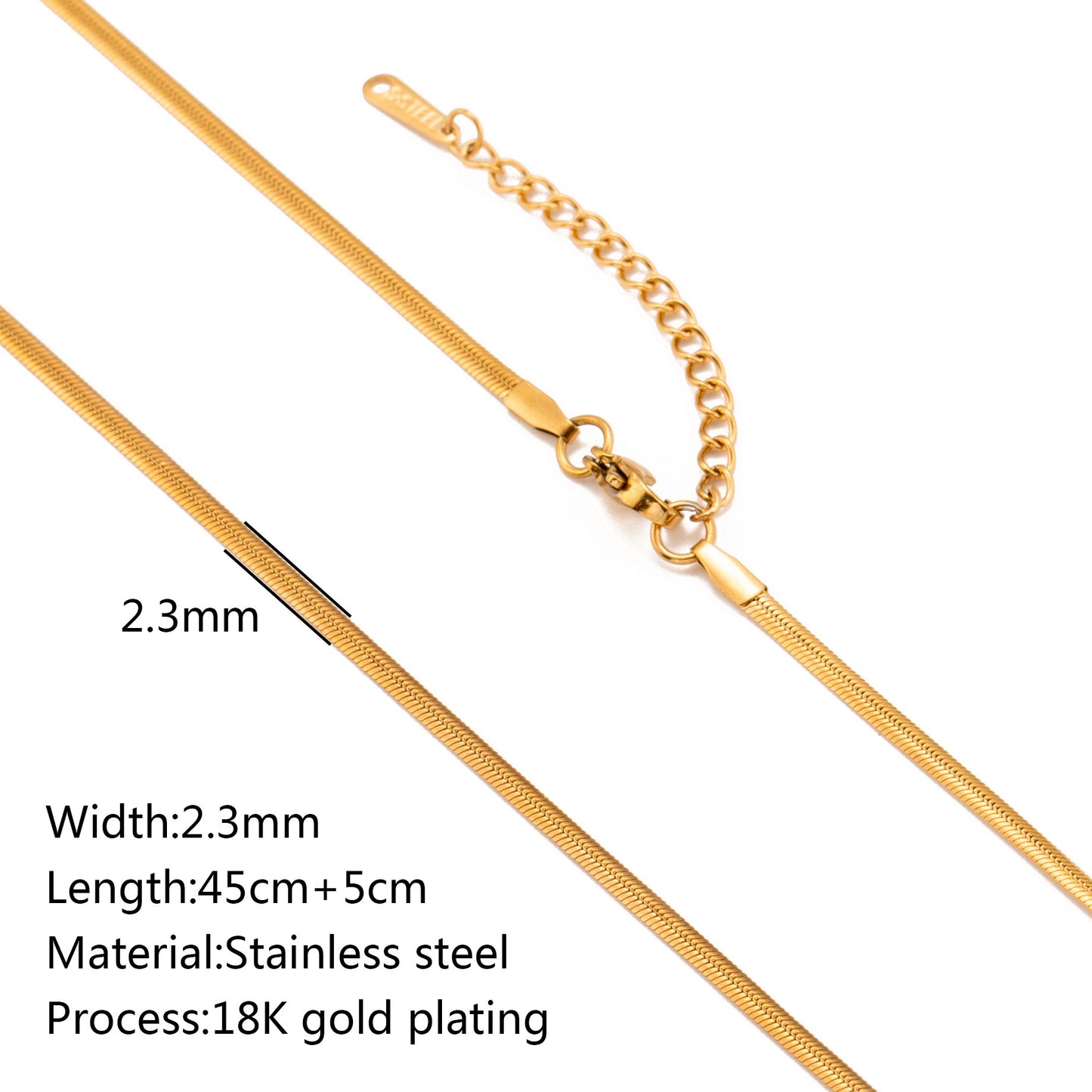 Stainless Steel Vacuum Vapor Plating 18K Gold Color Protection Lip Chain