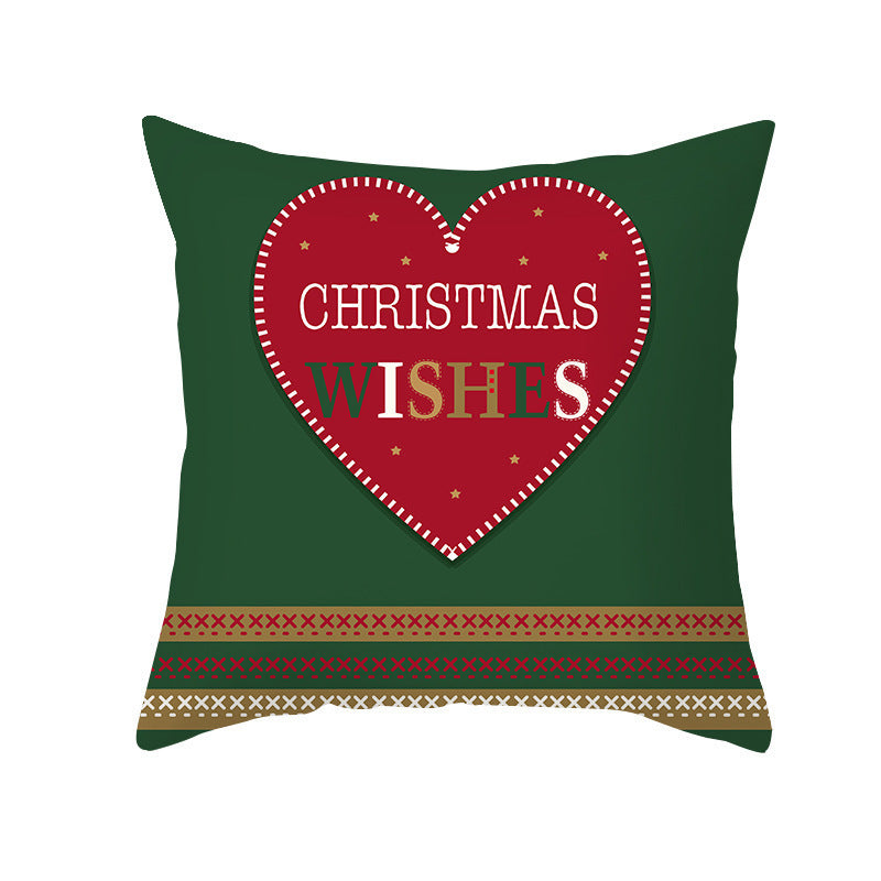 Cartoon Letter Printed French Velvet Cushion Cover