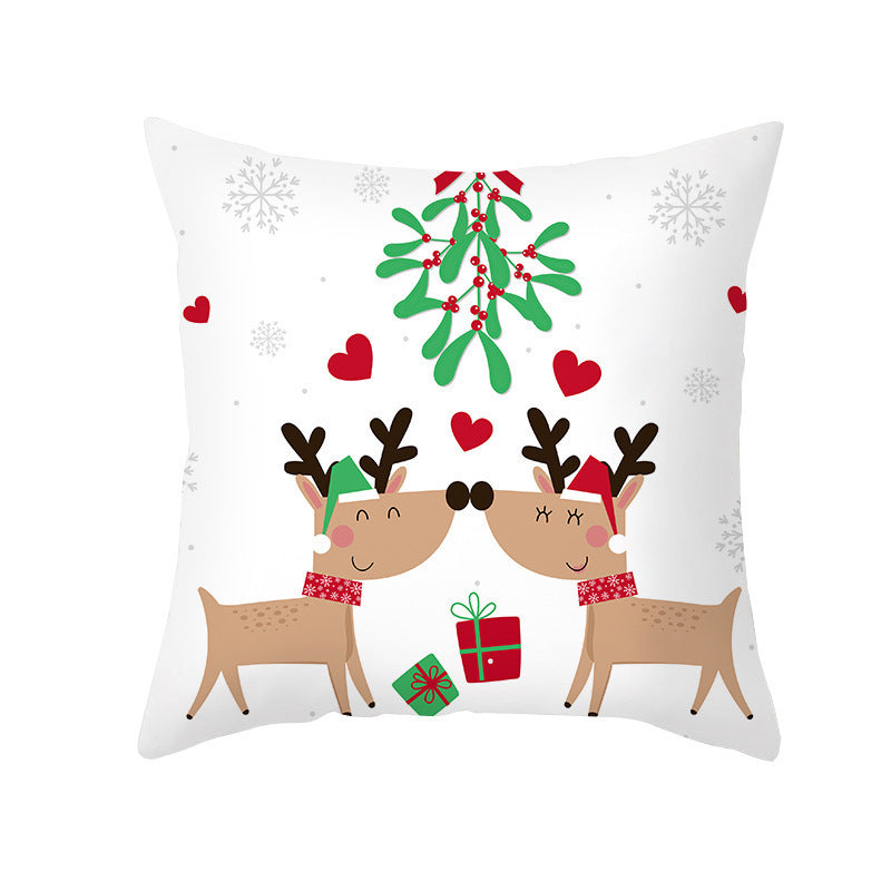 Cartoon Letter Printed French Velvet Cushion Cover