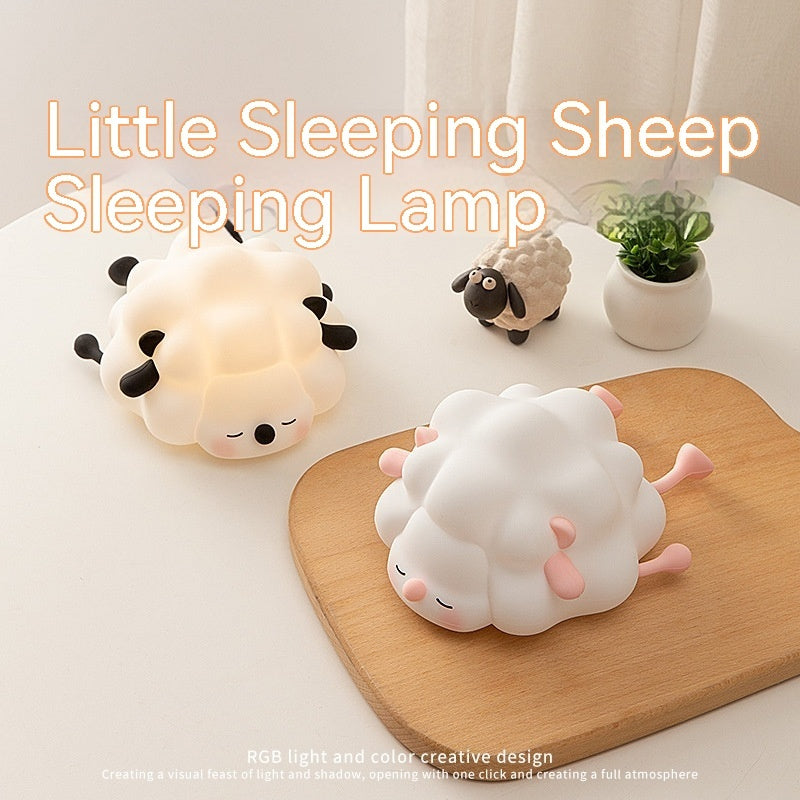 Cute Silicone Night Lights Sheep Cartoon - Rechargeable Timing Dimming Sleep Light for Children's Room