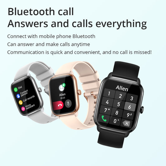Fitness Smartwatch - Full Screen Heart Rate Monitor with Music Control & Step Tracker
