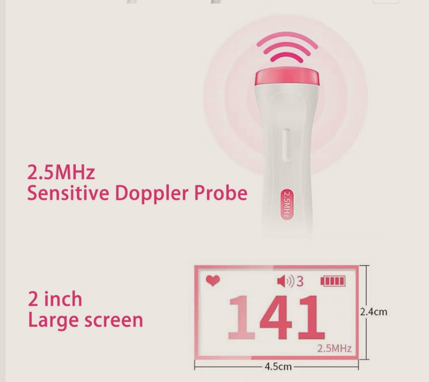 Fetal Heart Rate Monitor - Home Pregnancy Baby Heartbeat Detector & Doppler