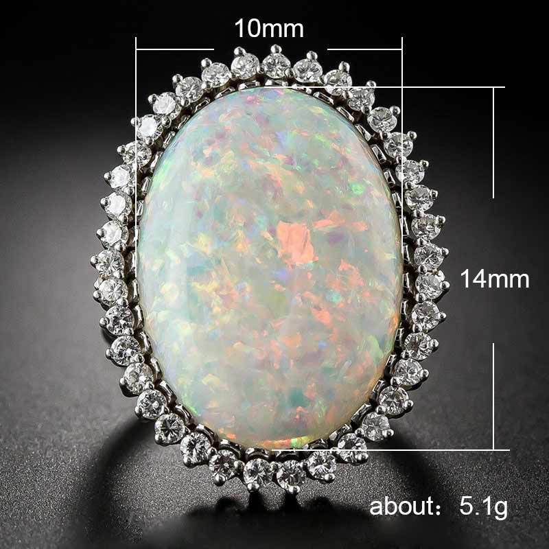 Opal Cocktail Ring - Fashion Women's Artificial Opal Statement