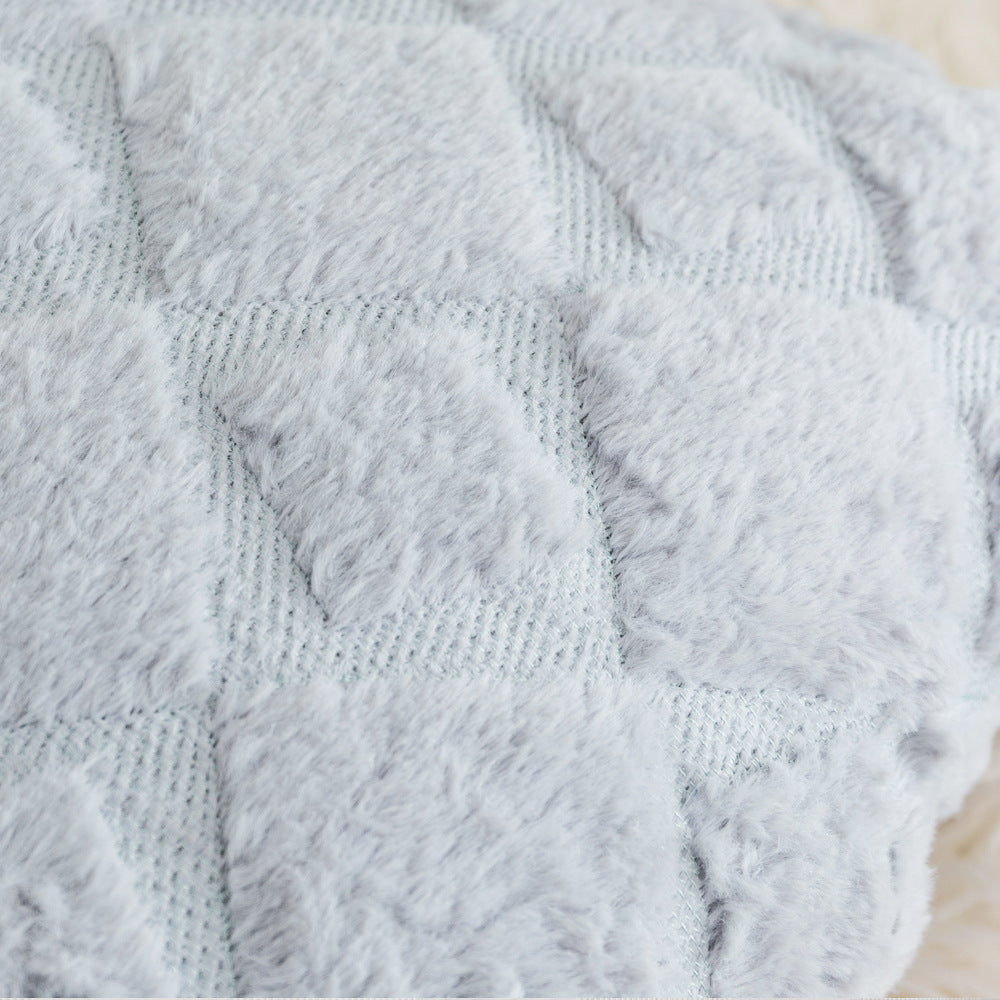 Solid color plush ball sofa cushion