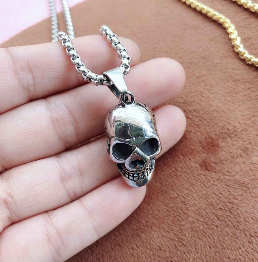 Halloween Skull Necklace - Men's Punk Titanium Steel Chain