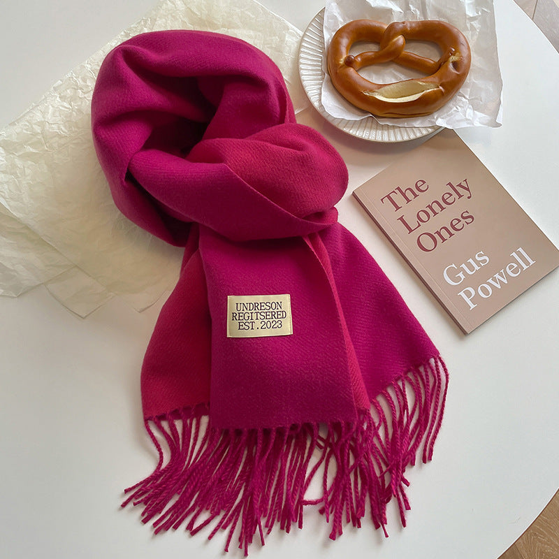 Double-Sided Artificial Cashmere Scarf - Women's Winter Warm Couple Scarf