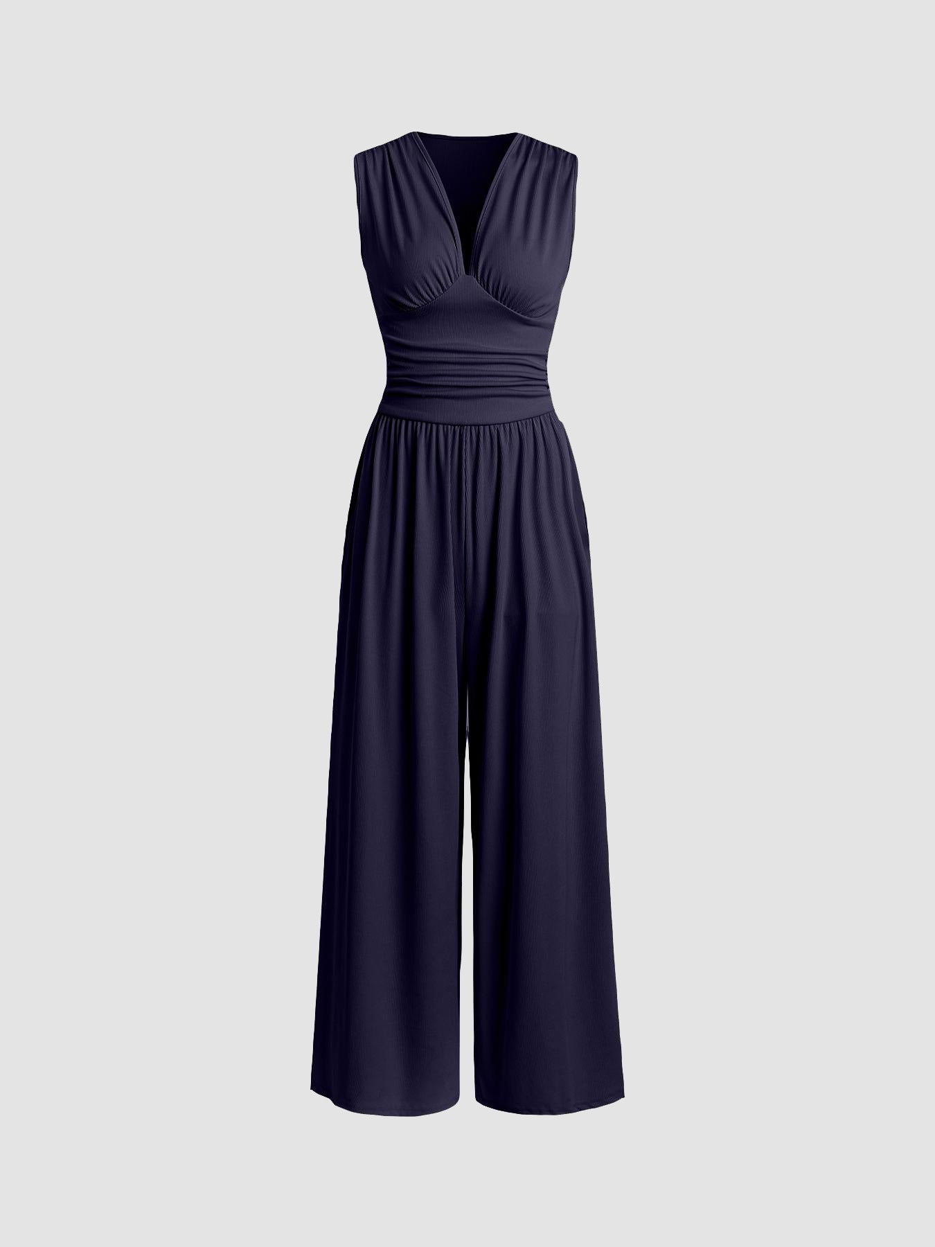 Sleeveless Knitted Wide Leg Jumpsuit