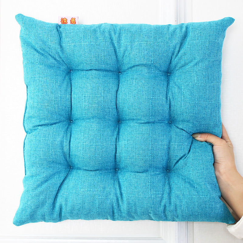 Simple Solid Color Linen Dining Chair Cushion