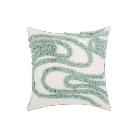 Nordic Moroccan Ins Wind Tufted Pillow Living Room Sofa Tassel Cushion Model Room Pure Cotton Pillowcase Green