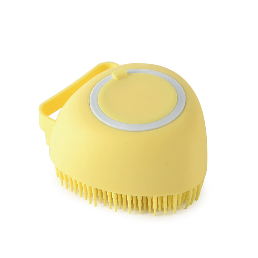 Silicone Dog Bath Massage Gloves Brush - Pet Grooming Tool with Shampoo Dispenser for Dogs & Cats