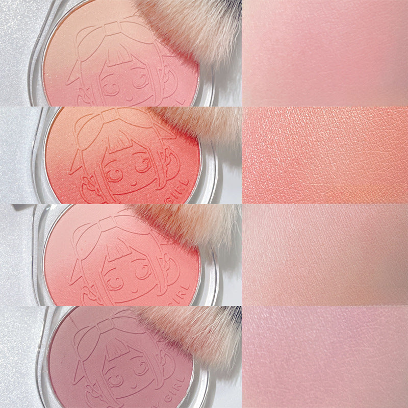 Gradient Blush Collection - Matte Shimmer Blush White Peach Milk Tea Shades