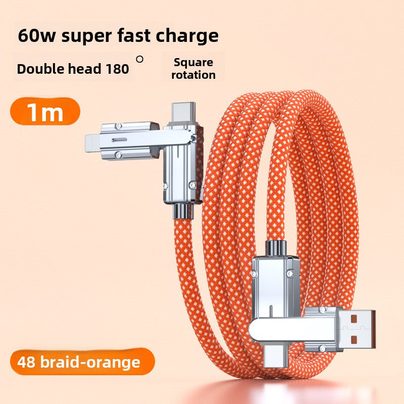 4-in-1 Multi Device Charging Cable - Universal USB-C Lightning Micro-USB Charger