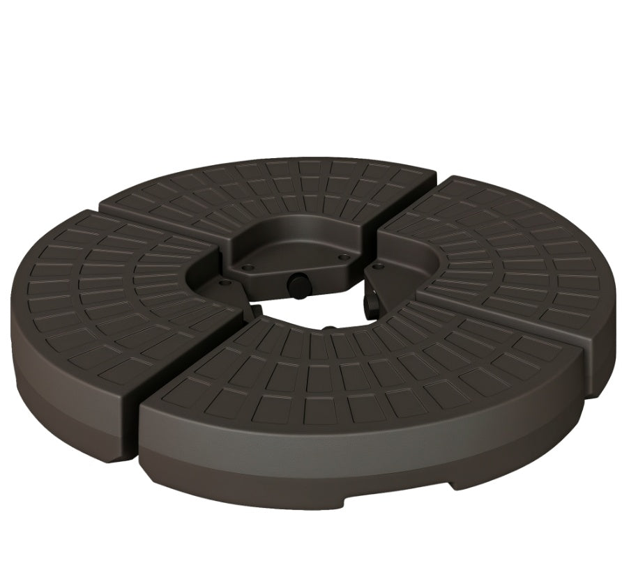 Cantilever Patio Umbrella Base Fan Shaped Weights With Handles Durable Material Coffee