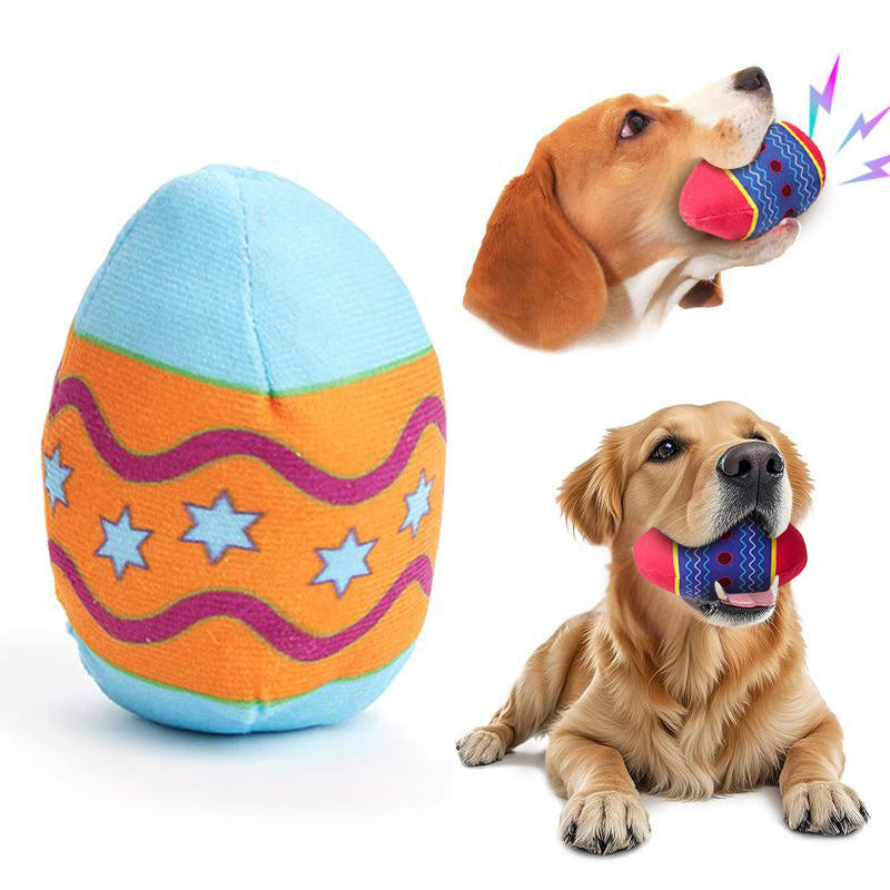 Easter Egg Toys for Pet - Interactive Dog Egg Toy with Squeaky Sound for Aggressive Chewers