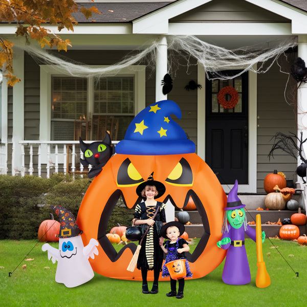 6.9ft Pumpkin Inflatable Halloween Decoration - Large Outdoor Display