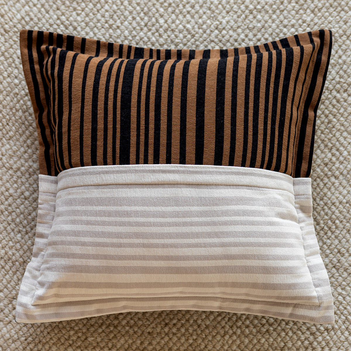 Leather Braid Decorative Pillow - Artisan Crafted Accent Cushion
