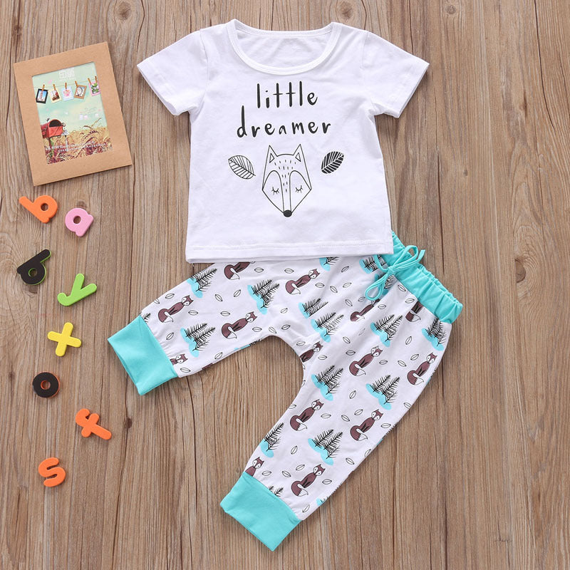 Newborn Baby Clothes Set - T-Shirt Tops & Pants Outfit for Boys & Girls