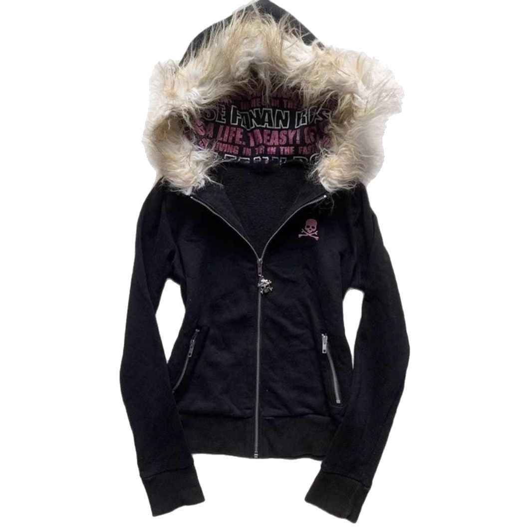 Women's Loose Gothic Skull Hoodie Coat