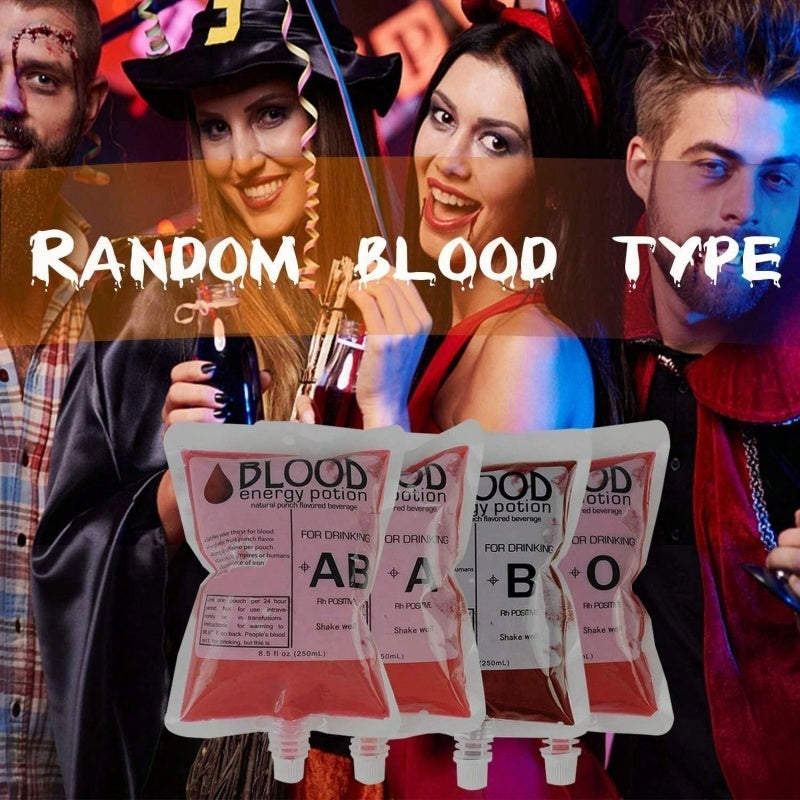 Halloween Blood Drink Bags - 21 Pack Reusable Containers with Funnels