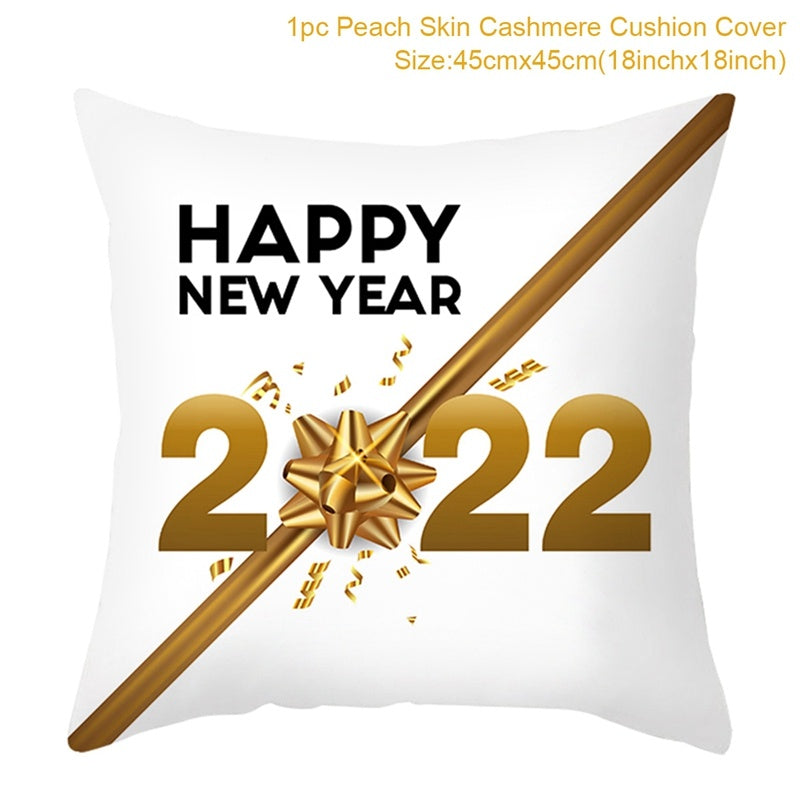 Christmas Printed Throw Pillow Cushion Cover - Festive Linen Holiday Decoration for Home