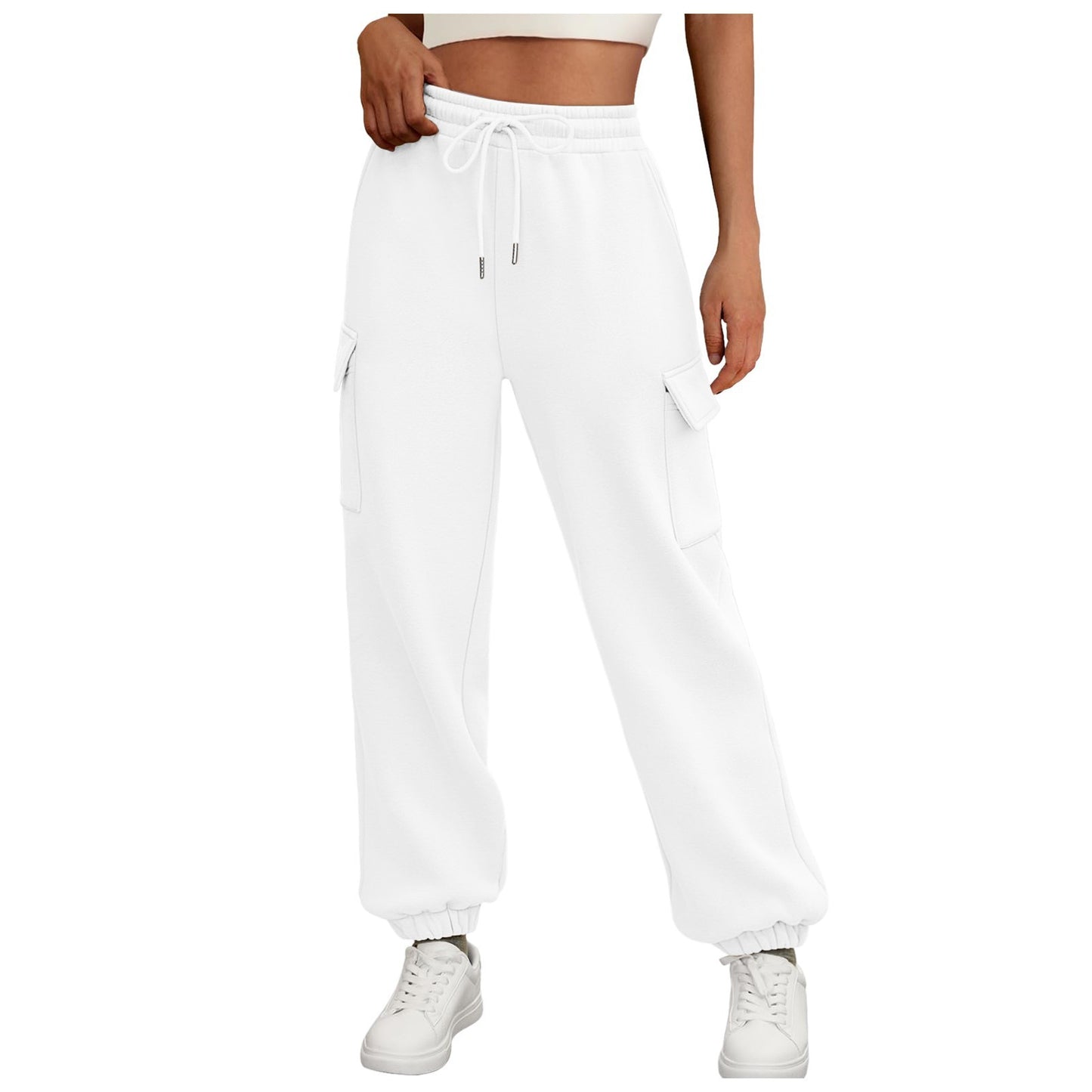 Women's Fleece-Lined Sweatpants - Baggy Athletic Jogger Trousers with Pockets