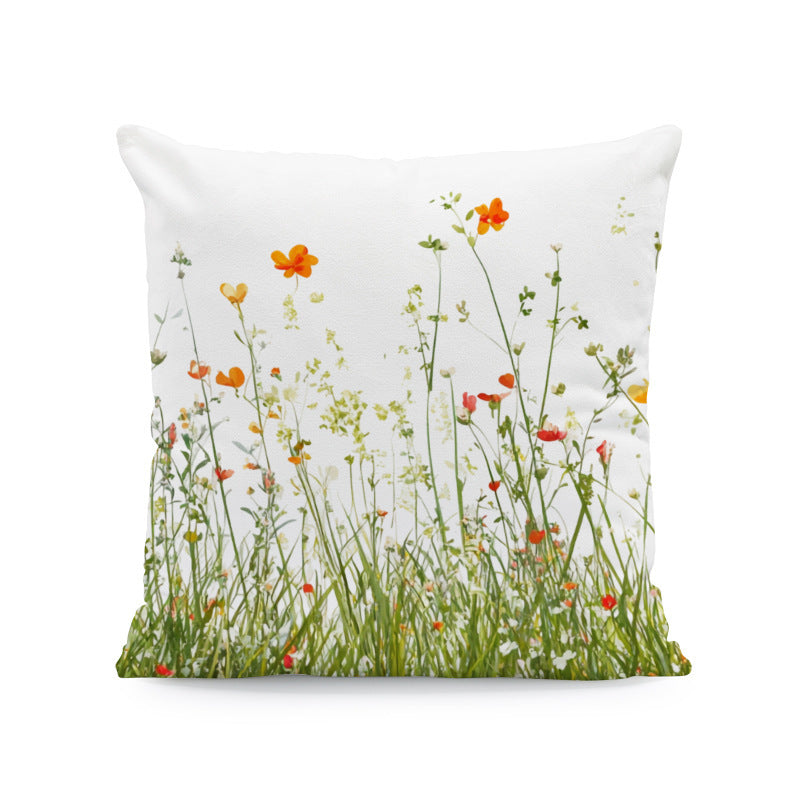 Ink-painting Plum Blossom Yellow Flower Sofa Cushion Cover Without Pillow Core